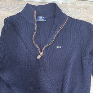 Vineyard Vines Men's Navy Zip-Up Sweater
